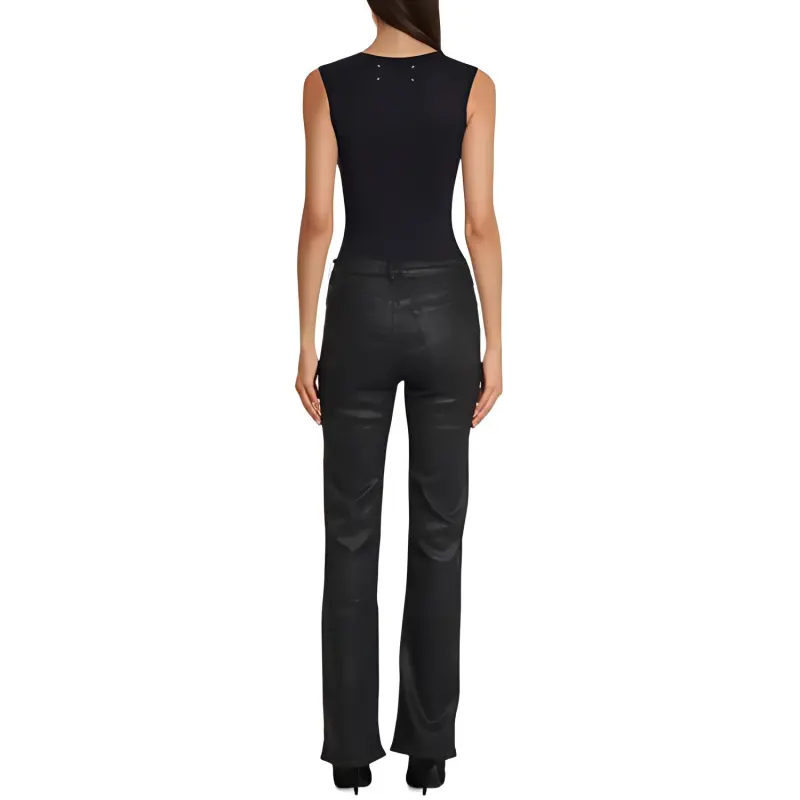 3X1 Slim cut Coated Trousers-2