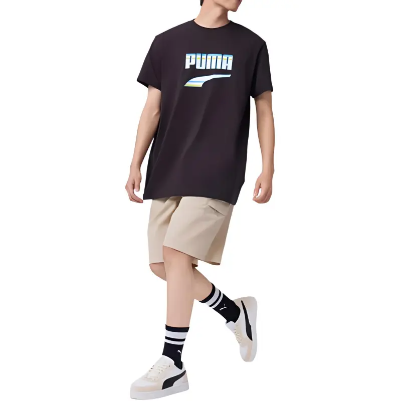 PUMA Downtown T Shirts Unisex Black-4