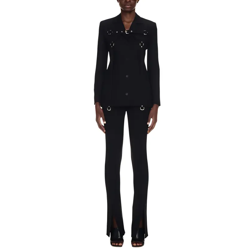 OFF WHITE Cargo Buckle Strap Single Breasted Jacket Black-1