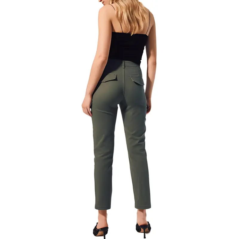 H&M Cargo Pants Women's Dark Khaki Green-2