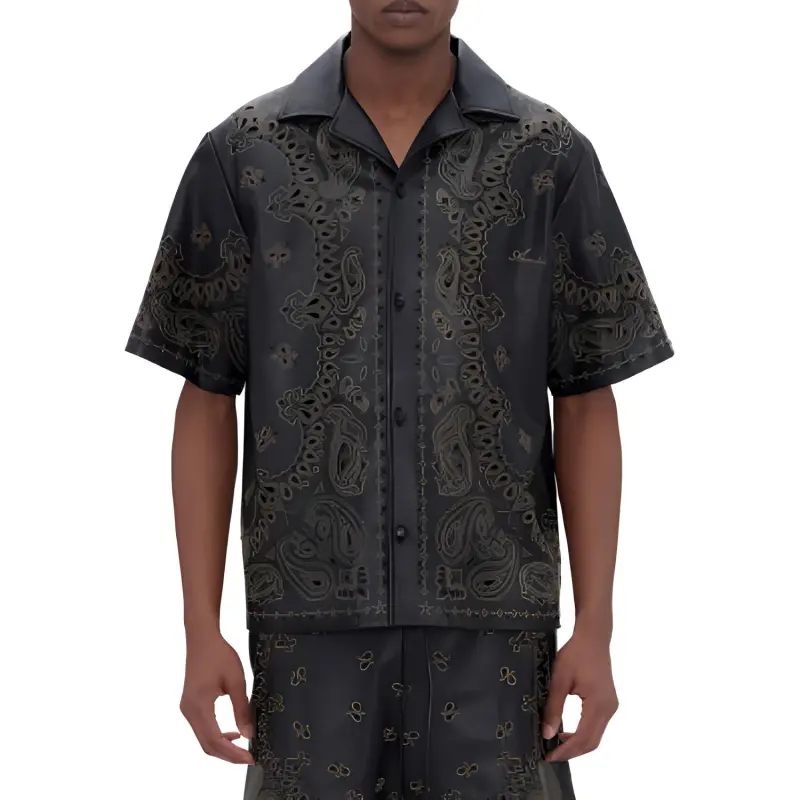 AMIRI Leather Bandana Shirt-1