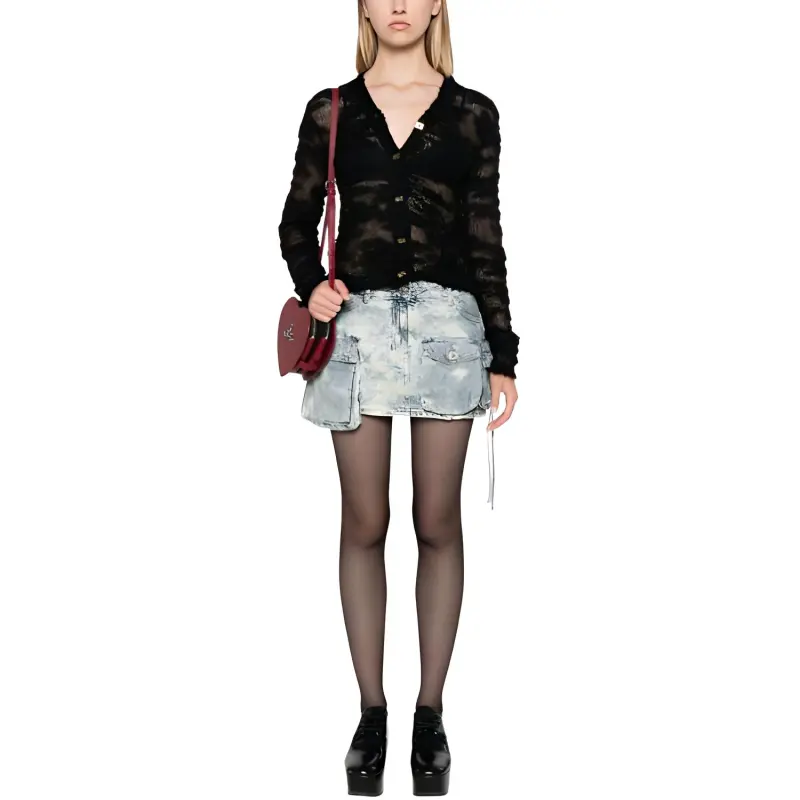 GANNI V Neck Knitted Cardigan-2