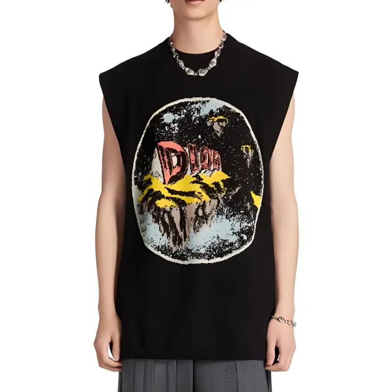 DIOR Graphic Print Sleeveless Sweater-2