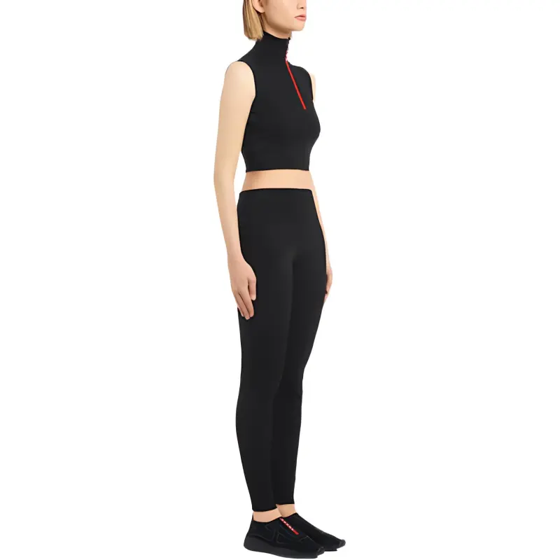 PRADA Knitted Sports Pants Women's Black-3