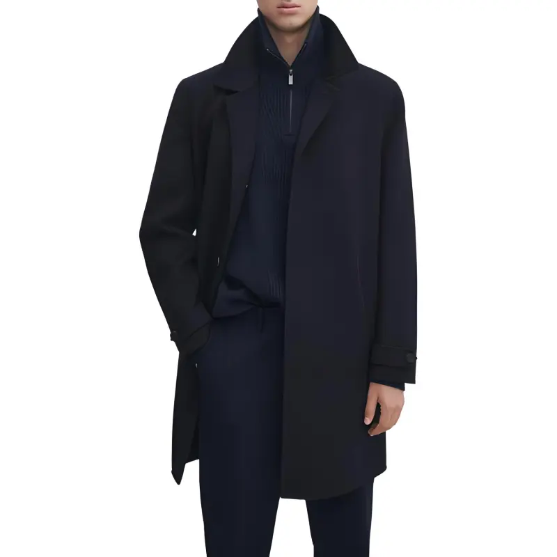 Massimo Dutti Coats Men Navy Blue-2