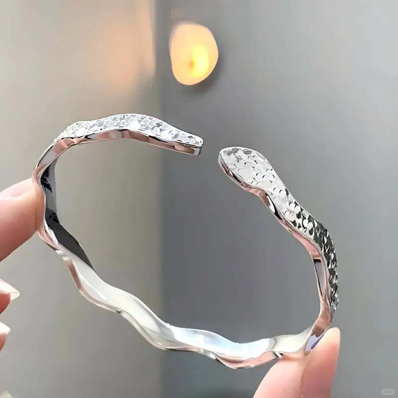 Royal Dragon Mirror 999 Fine Silver Sterling Silver Bracelets Women's-2