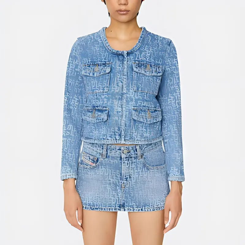 DIESEL De-Velop-Sp1 Monogram Denim Jacket-3