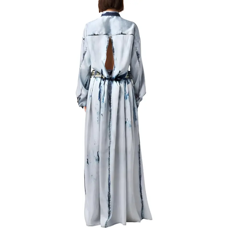 DIESEL Long-Sleeved Dresses Women's Light Blue-1