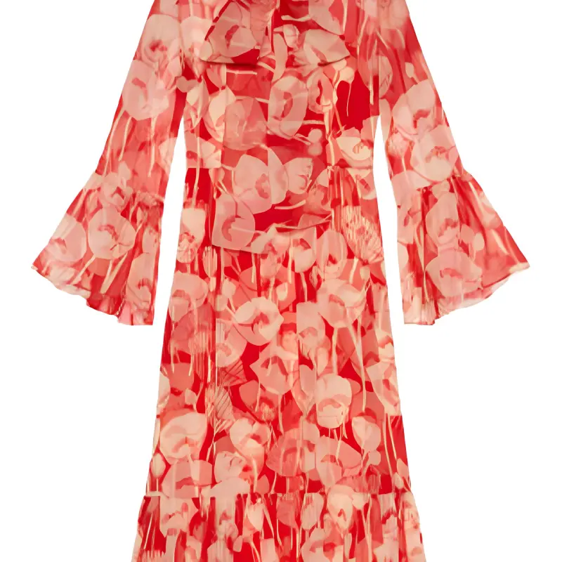 GUCCI FW21 Long Sleeved Dress Women's Red-2