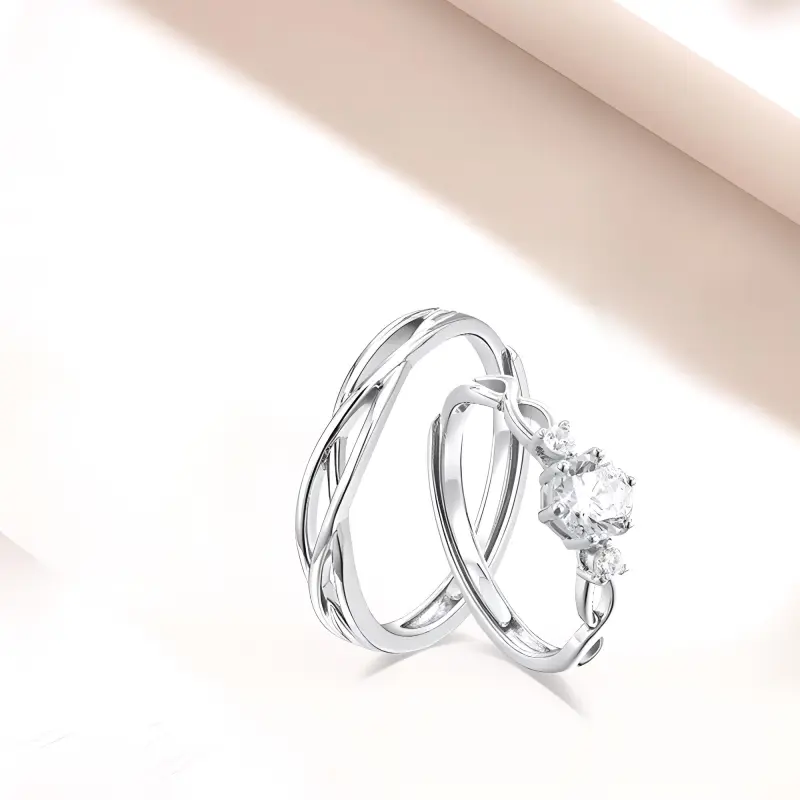 LUCA Sterling Silver Rings Unisex Silver White #Sweet Love Confession Box-1