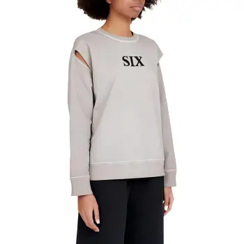 MM6 Maison Margiela Slogan Printed Cut Out Detail Sweater
