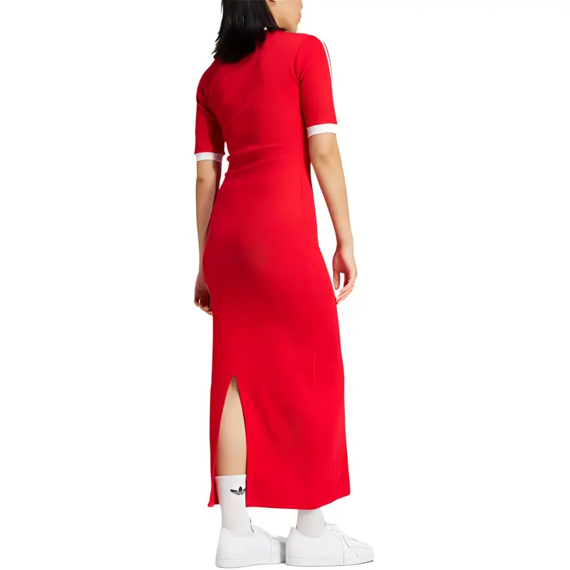Adidas Originals Adicolor 3-Stripes Knit V-Neck Dress-2