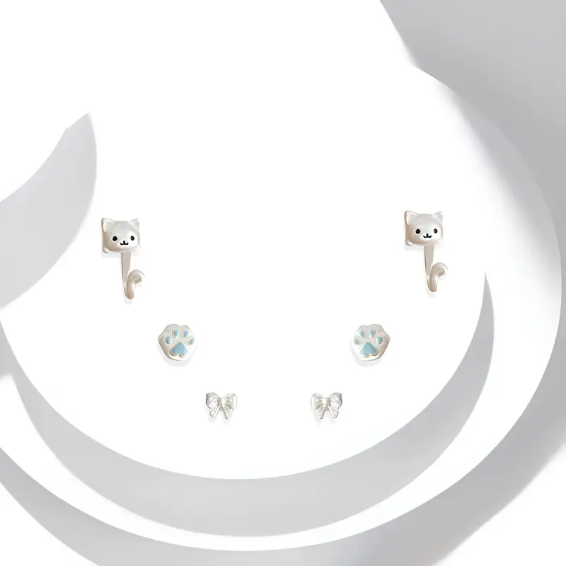 D.K.X S925 Sterling Silver Stud Earrings Unisex-1