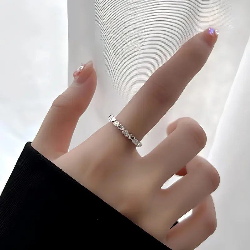 YUOFFICIAL S990 Sterling Silver Open And Adjustable For Everyday Elegant Minimalist Style Individual Rings Women's-3