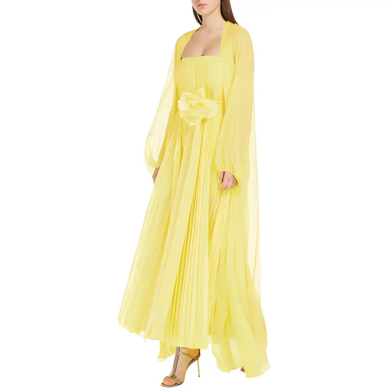 MaxMara Medicea Collection Spolverino In Chiffon Di Seta Coat Women's Yellow-2