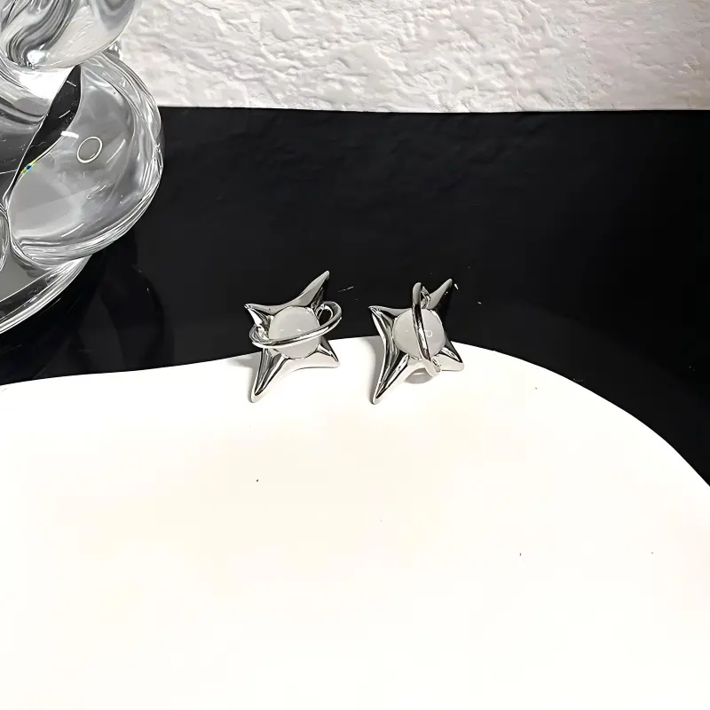 GUDUD Alloy Stud Earrings Men's-1