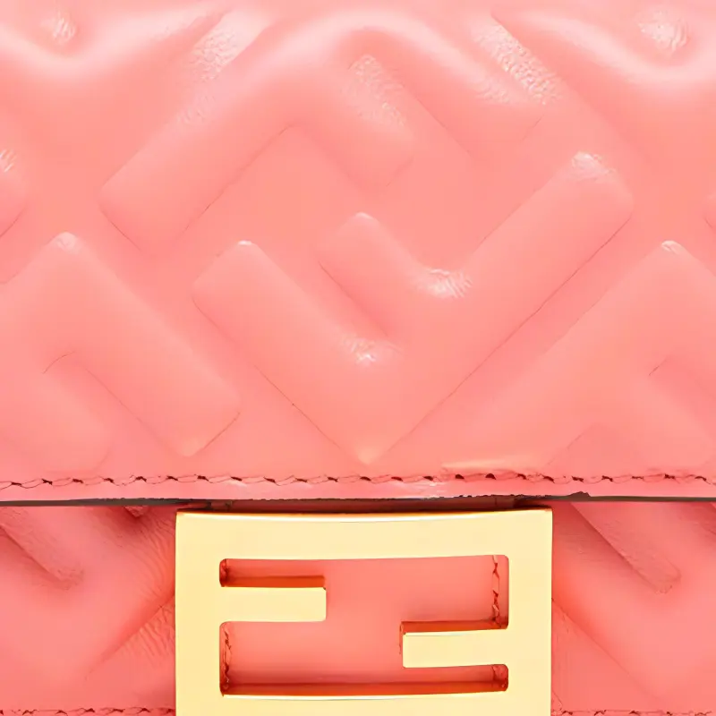 FENDI Baguette Lambskin Wallet Women's Pink-4