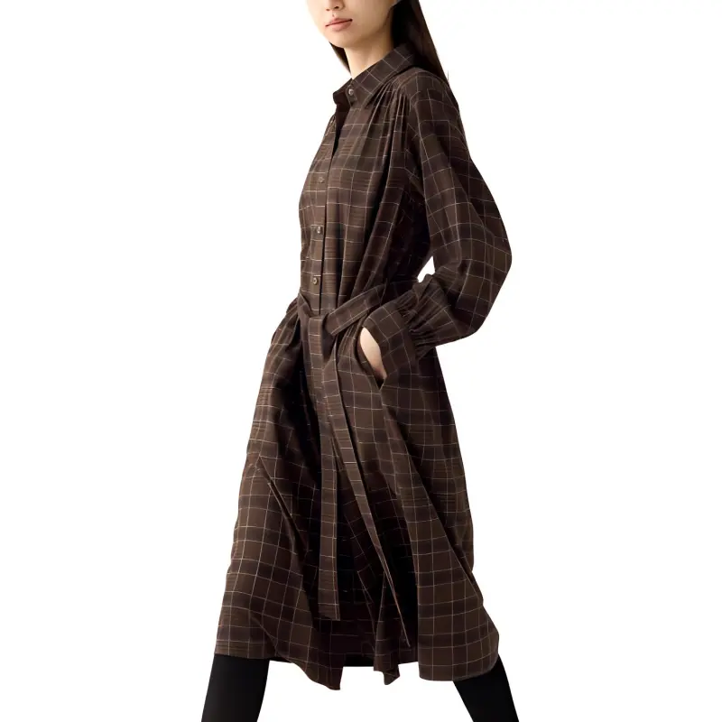UNIQLO Long-Sleeved Dresses Women's Brown-2