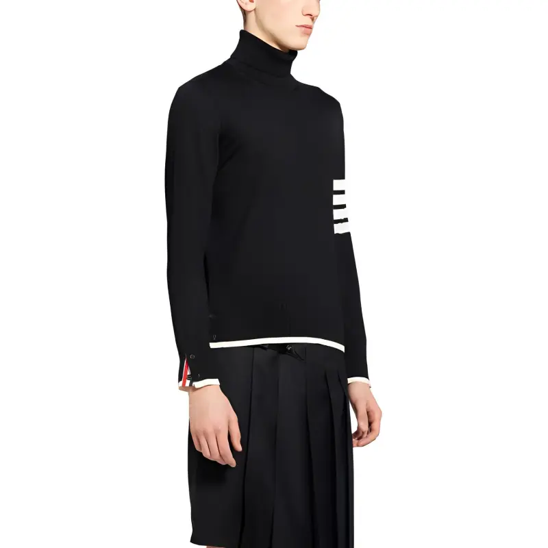THOM BROWNE 4 Bar High Neck Knitted Jumper-4