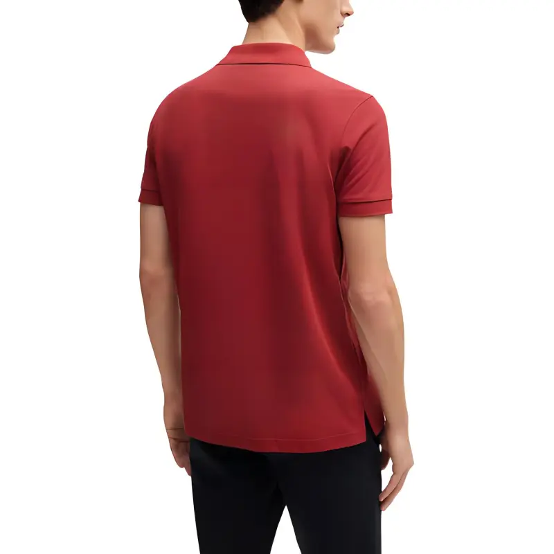 HUGO BOSS Cotton Piqué Jersey Polo Shirt With Logo Detail Polo Shirt Men's Red-3