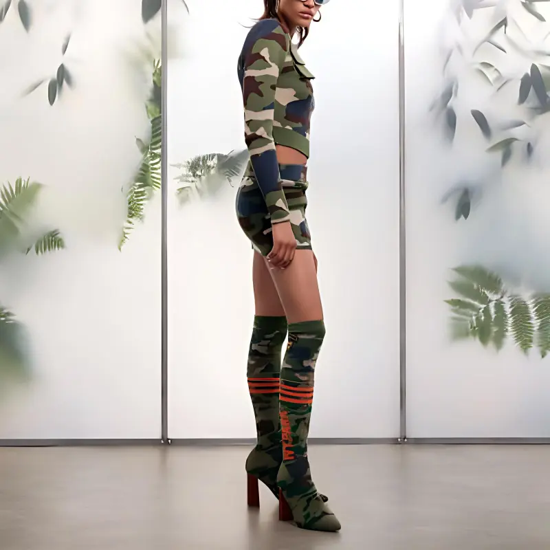Adidas Ivy Park Ribbed Skirt Aop Camo-2