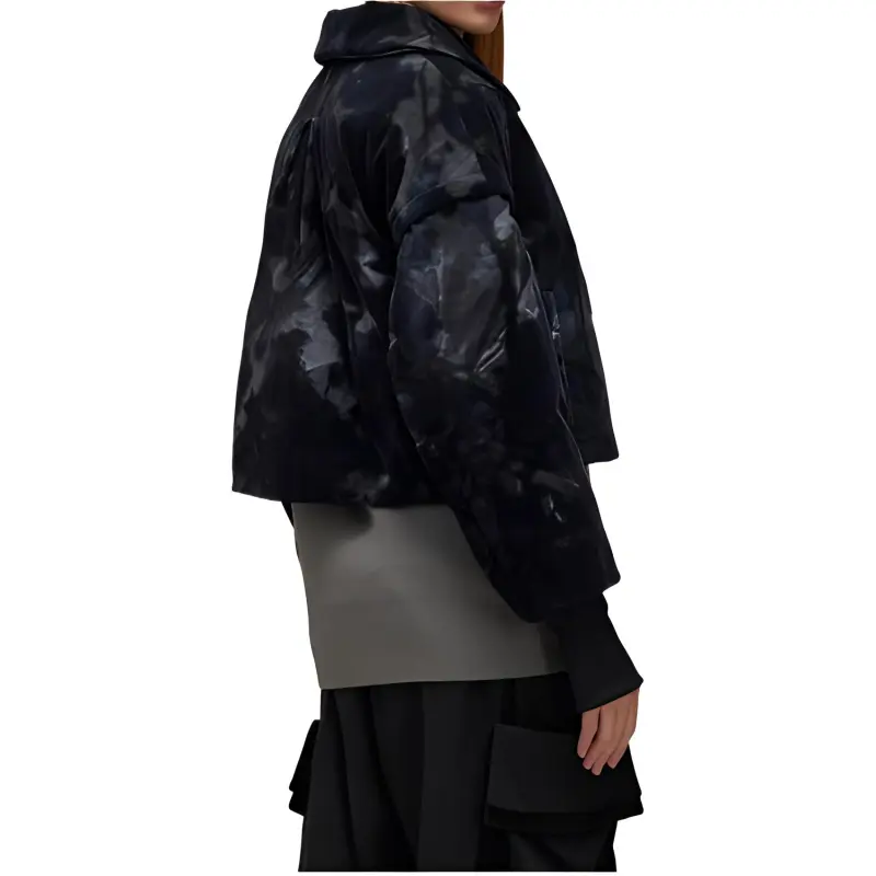 Y 3 Allover Print Cropped Padded Jacket-2