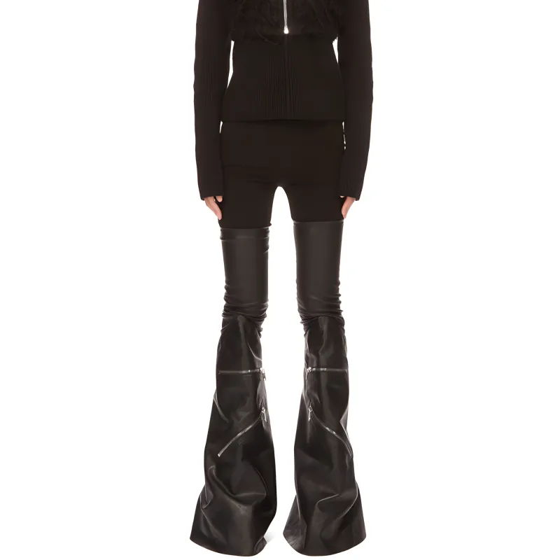RICK OWENS Porterville Stretch Wool Knit Leggings 'Black'-2