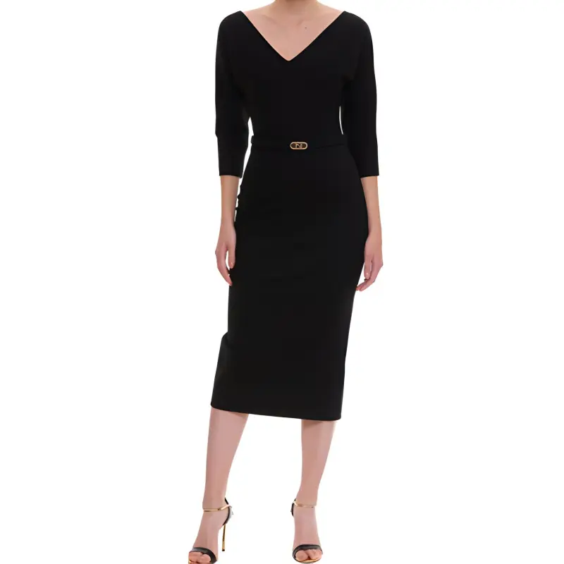 FENDI Long-Sleeved Dresses Women's Black-1