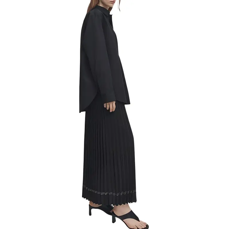 Massimo Dutti Casual Long Skirts Women's Black-3