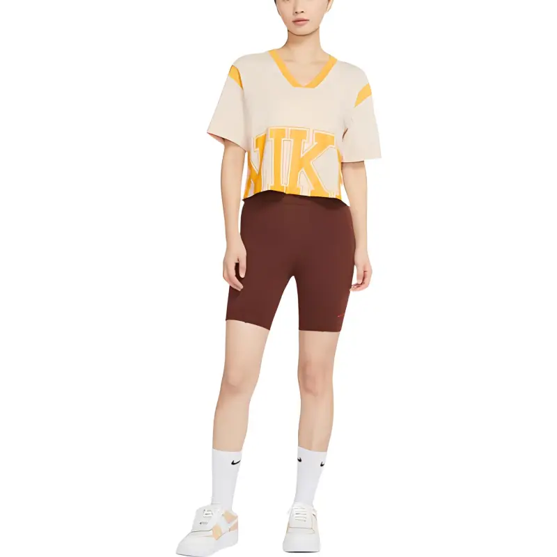 Nike Crop Tops Women's Yellow-3