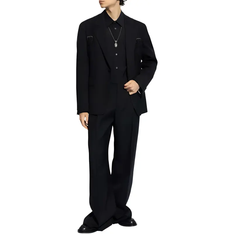 Alexander McQueen Logo Strap Buttoned Poplin Shirt-3