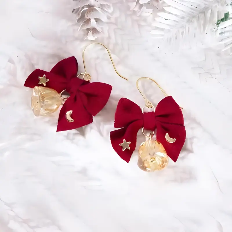 Asia Star Fabric Earrings Women's-2