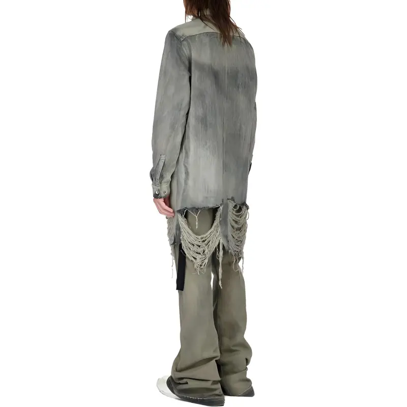 Rick Owens DRKSHDW Frayed Distressed effect Denim Jacket-2