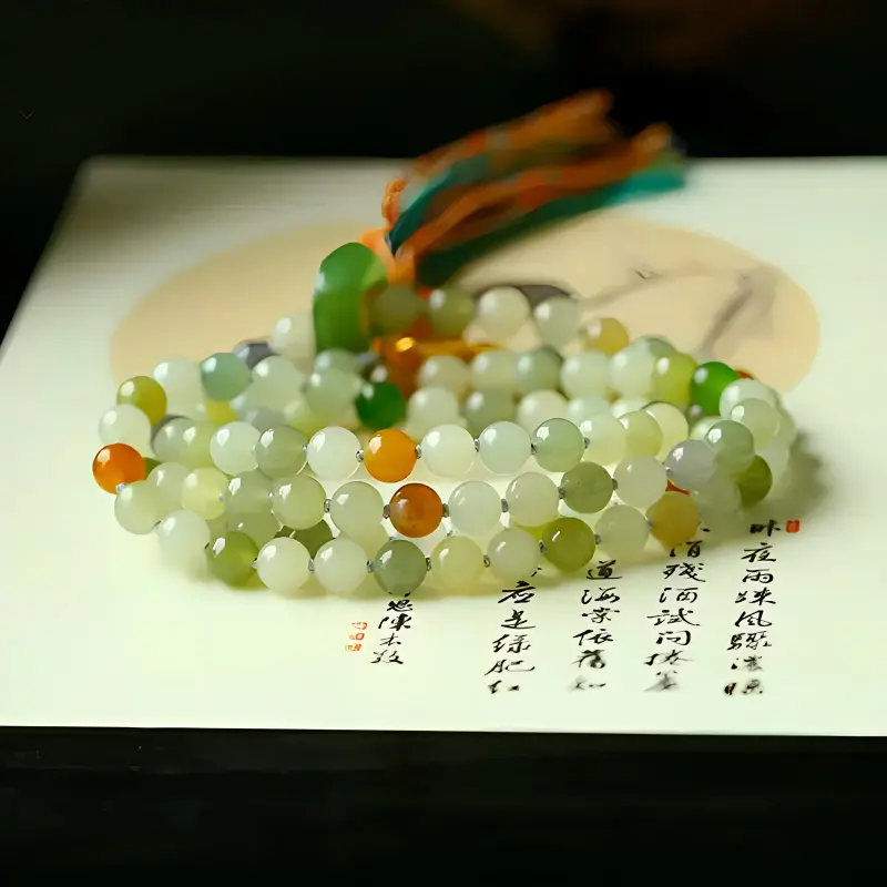 GOLDFISH ALLEY Bracelets Pale Greenish White Jade Unisex-2