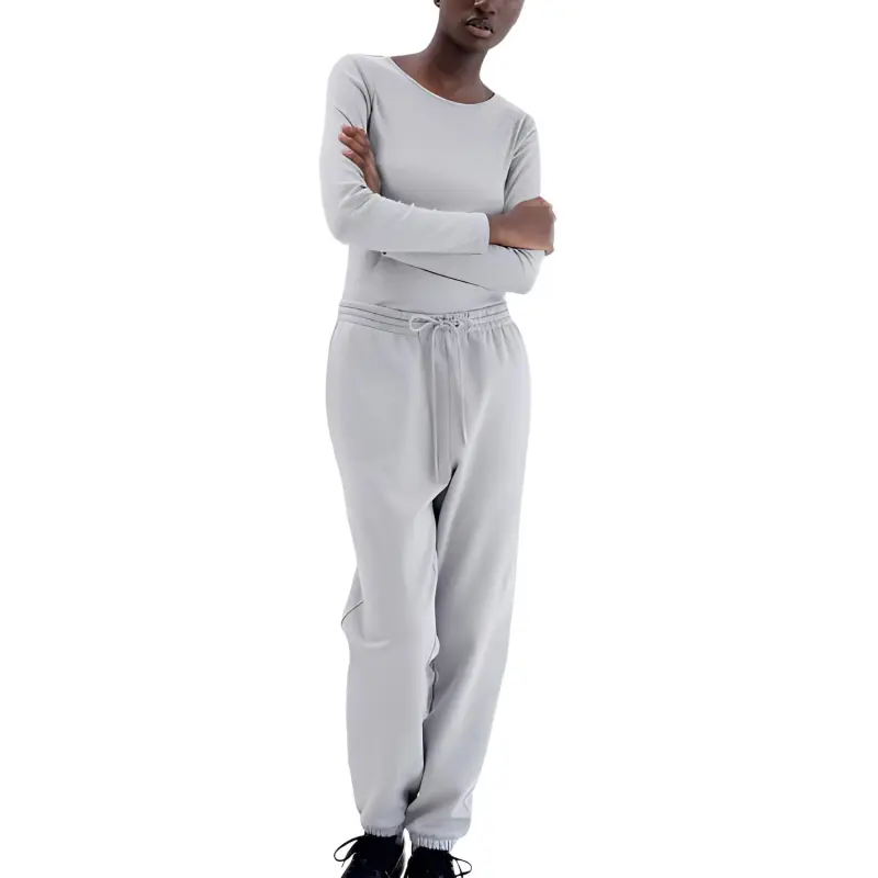 H&M Knitted Sports Pants Women's Gray-1