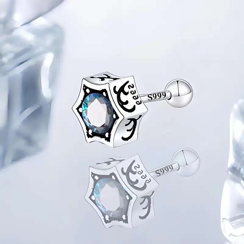 WEST ISLAND 999 Fine Silver Stud Earrings Unisex-4