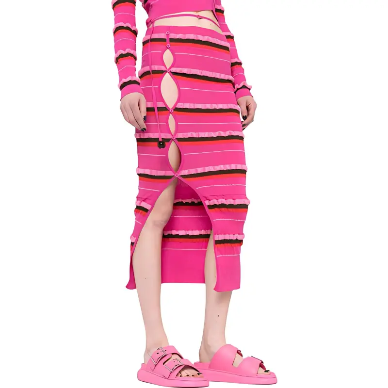 Jacquemus La Jupe Maille Concha Midi Skirt-3