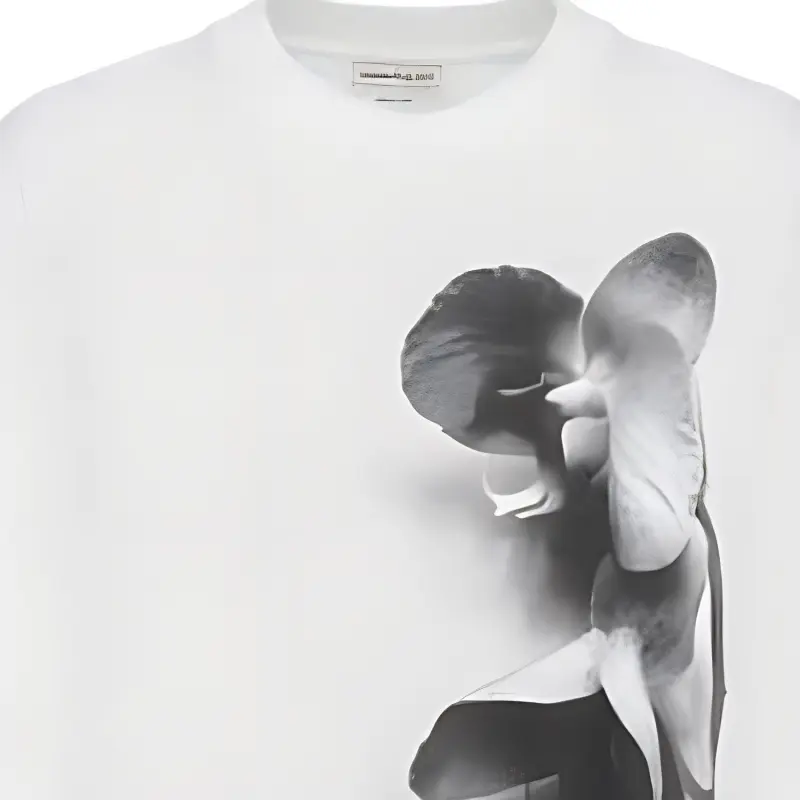 Alexander McQueen Orchid Printed Crewneck T-Shirt-4