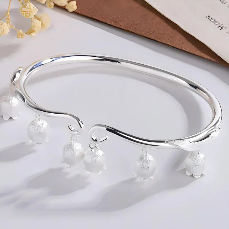 LIPSW 999 Fine Silver Bangles Women's-2