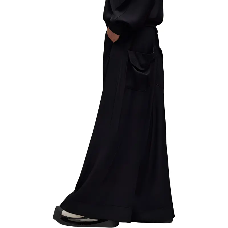 Adidas Women's Y 3 Rayon Twill Wide Tracksuit Bottoms Black-2