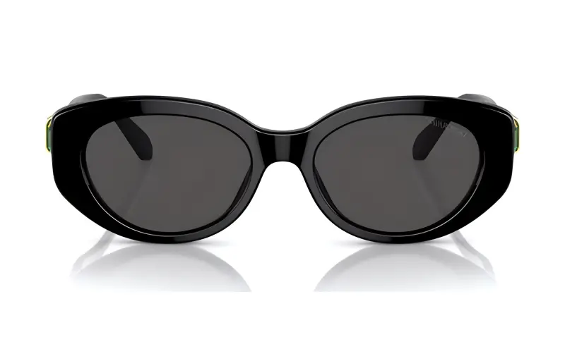 Swarovski Lucent Acetate Crystal Irregular Shape Sunglasses Women's Black-1