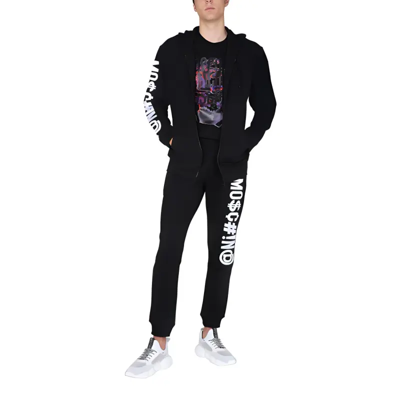 MOSCHINO Knitted Sweatpants Men Black-1