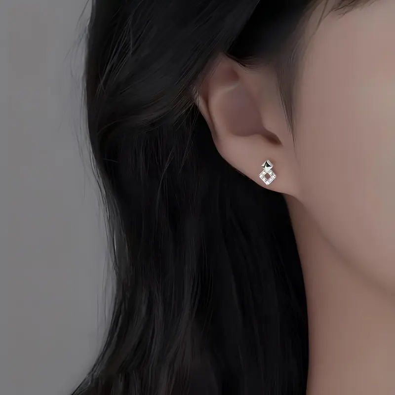 BLESSED BULLET Zircon Stud Earrings Women's-1