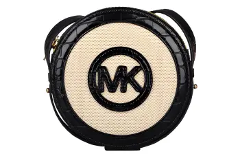 MICHAEL KORS Aidy Fabric With Leather Round Cake Bag Crossbody Bags Regular Women's Black White