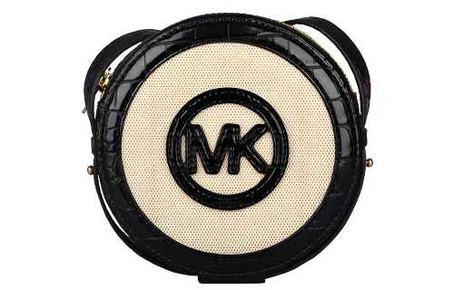 MICHAEL KORS Aidy Fabric With Leather Round Cake Bag Crossbody Bags Regular Women's Black White