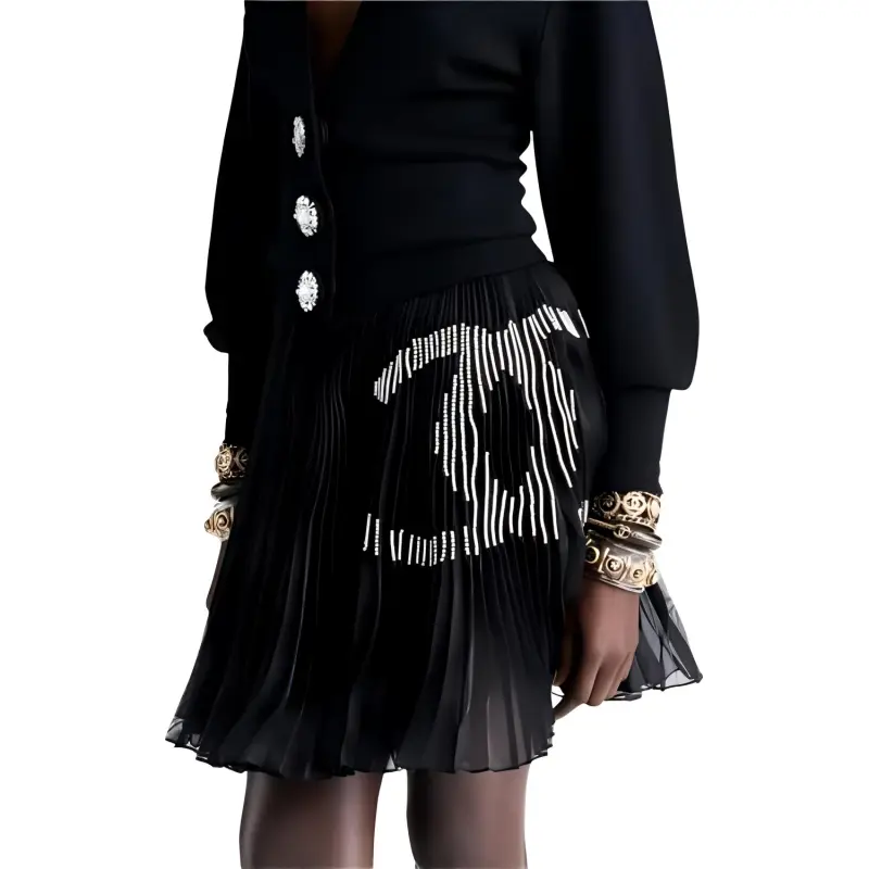 CHANEL Casual Short Skirts Women's Black-1