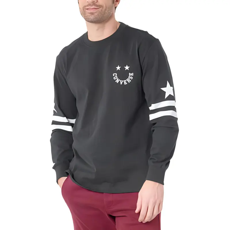 Converse Twisted Varsity Cheerful T Shirt Men's Black-1