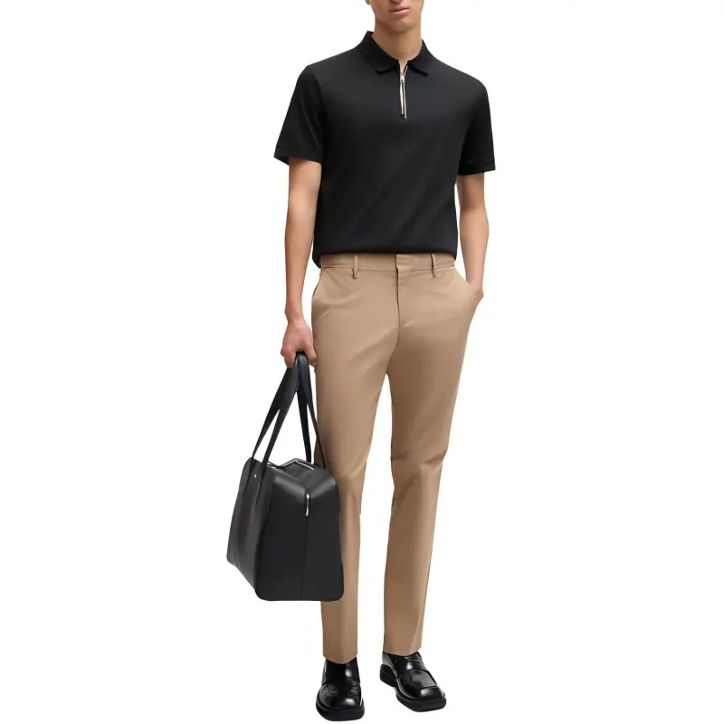 HUGO BOSS Half Zip Short Sleeved Polo Shirt-1