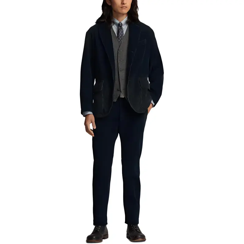 Polo Ralph Lauren Unconstructed Indigo Corduroy Sport Coat Business Suit Men's Indigo-1