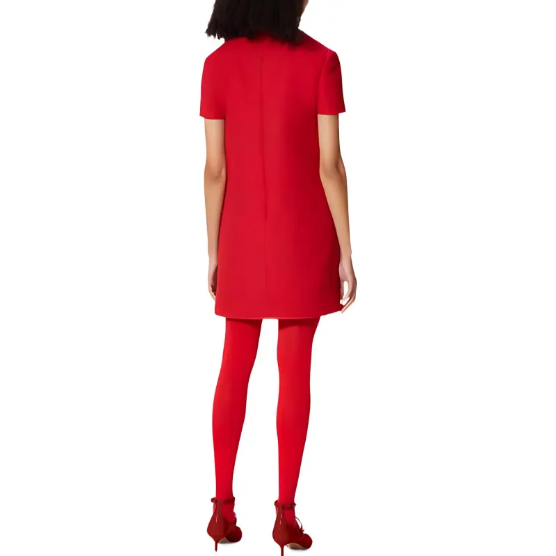 Valentino Short Sleeved Dress Women's Red-2